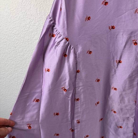 Free People On My Own Floral Satin Nightgown - Lilac Combo Women's SP - Picture 4 of 9